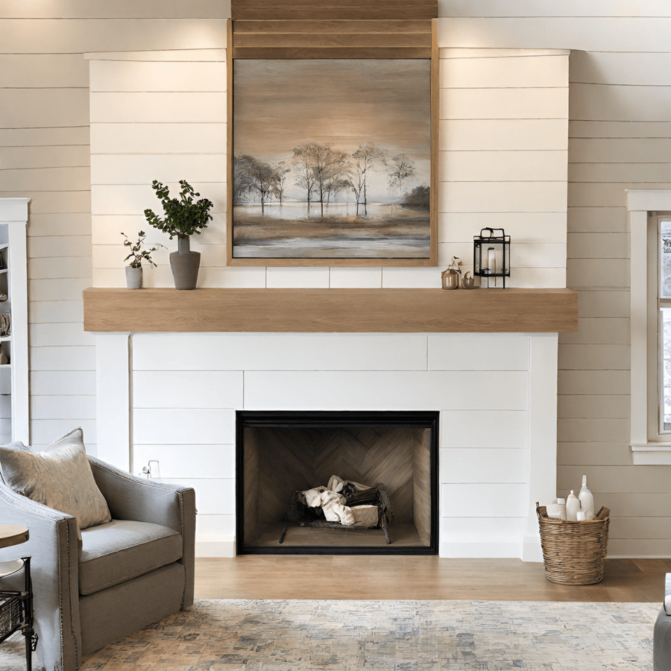 Modern White Oak Mantels