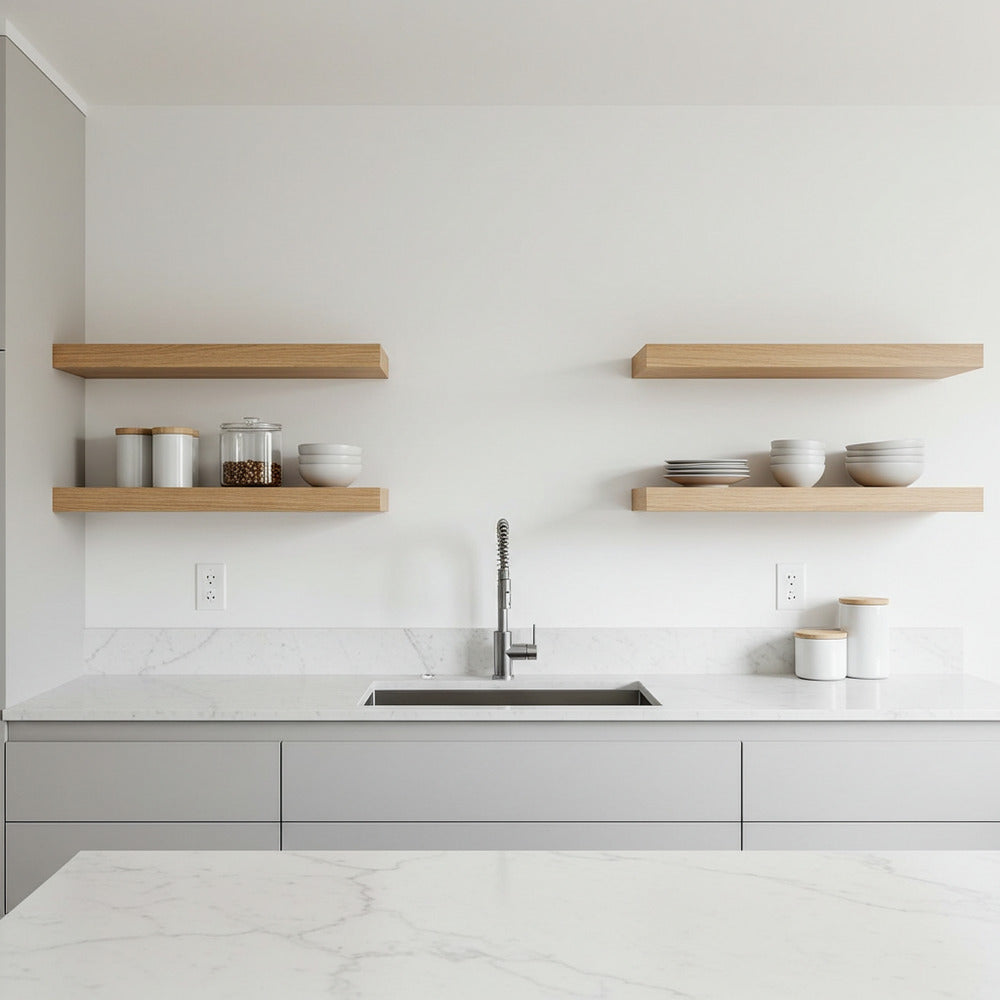 Authentic White Oak Floating Shelves – WoodPlank