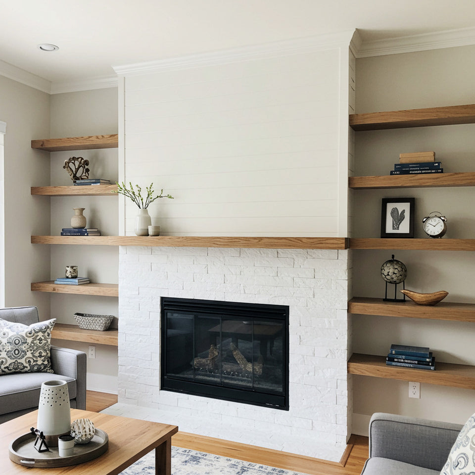 Authentic White Oak Floating Shelves