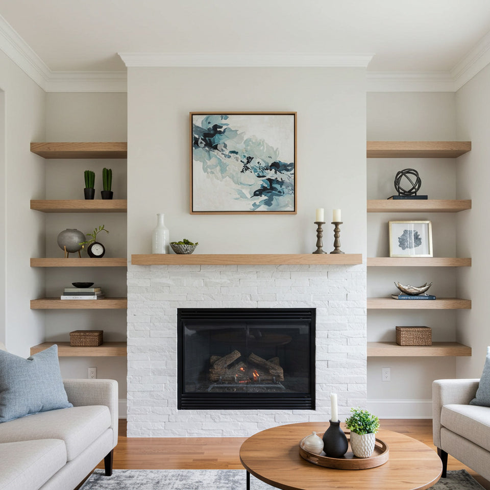 Authentic White Oak Floating Shelves