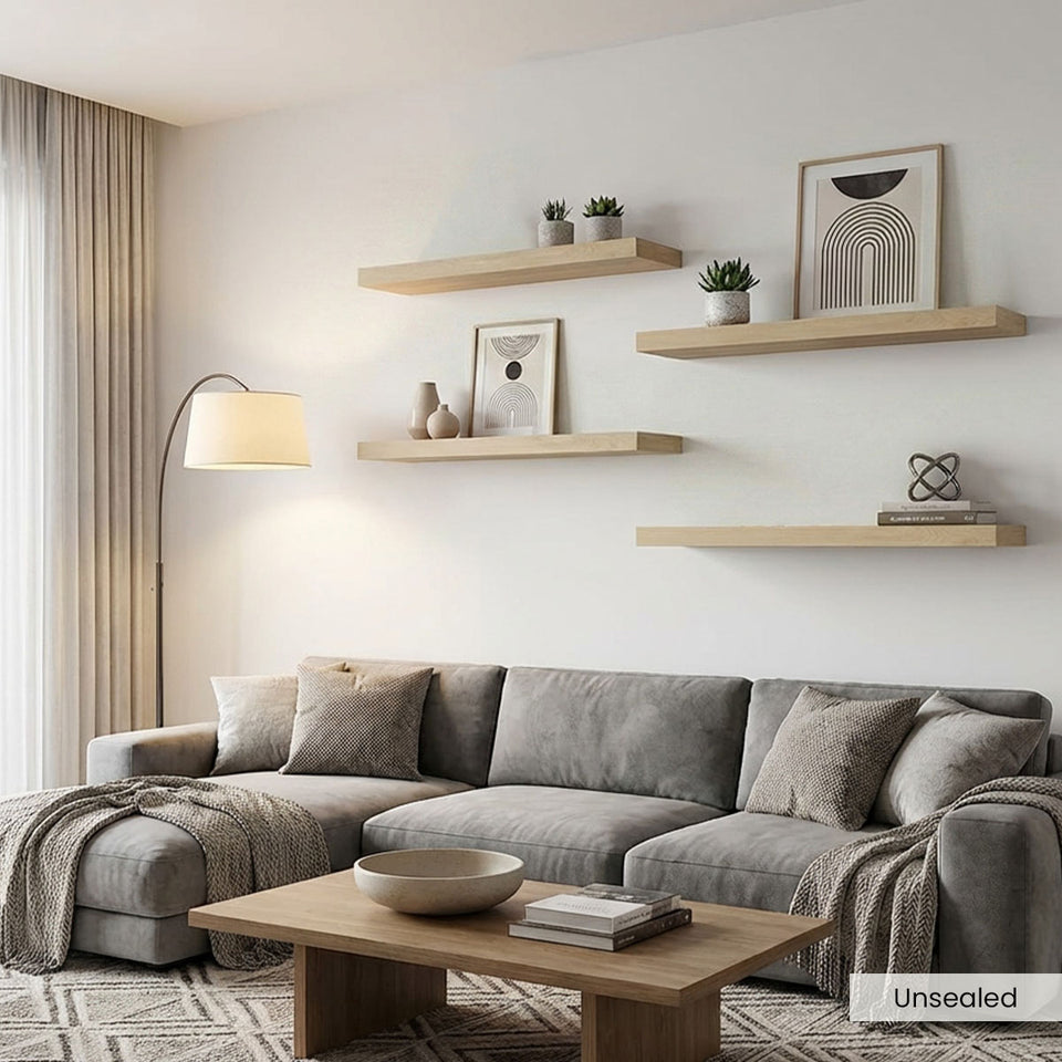 White Oak Floating Shelves