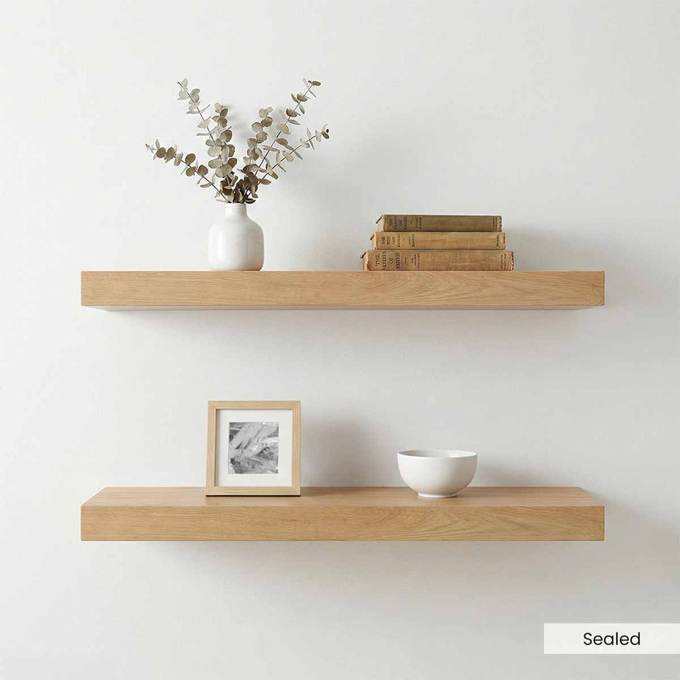 White Oak Floating Shelves