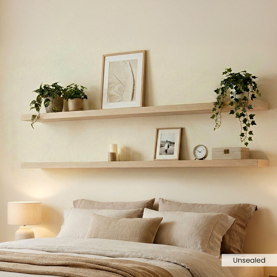 White Oak Floating Shelves