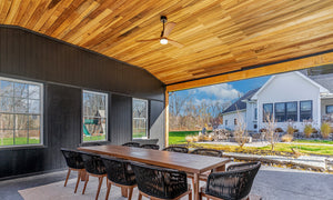 Rochester, NY | Modern Exterior Cladding in Light Poplar