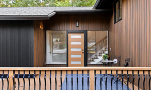 Marietta, GA | Composite Plank in Light Brown & Narrow Slat in Black