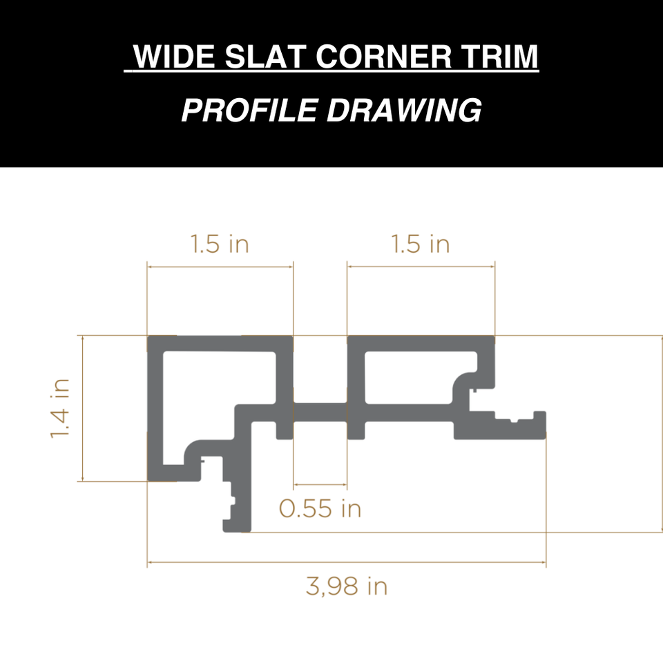 Composite Wide Slat Corner Trim (16 ft)